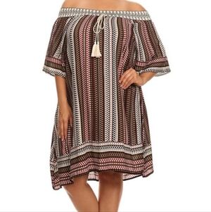 C.O.C. Off The Shoulder Vertical Stripes Dress Size 3XL